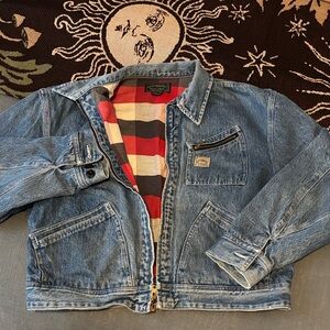 Ralph Lauren Denim Jacket with Red Plaid Interior
